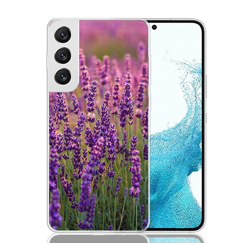 Purple Lavender Flowers Phone Case For Samsung Galaxy S26 S25 Edge S24 S23 FE S22 Ultra S21 Plus S20 + Fundas Cover Coque Galaxy