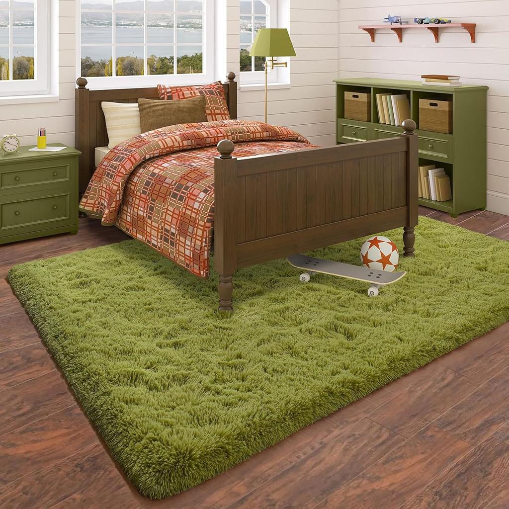Silk Wool Rugs Children's Room Living Room Bedroom Tie-Dye Non-Slip Washable Machine Washable Carpet Mats