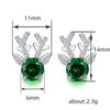 Cao Shi Animal-Inspired Zircon Antler Earrings - Women’s Christmas Fashion Studs