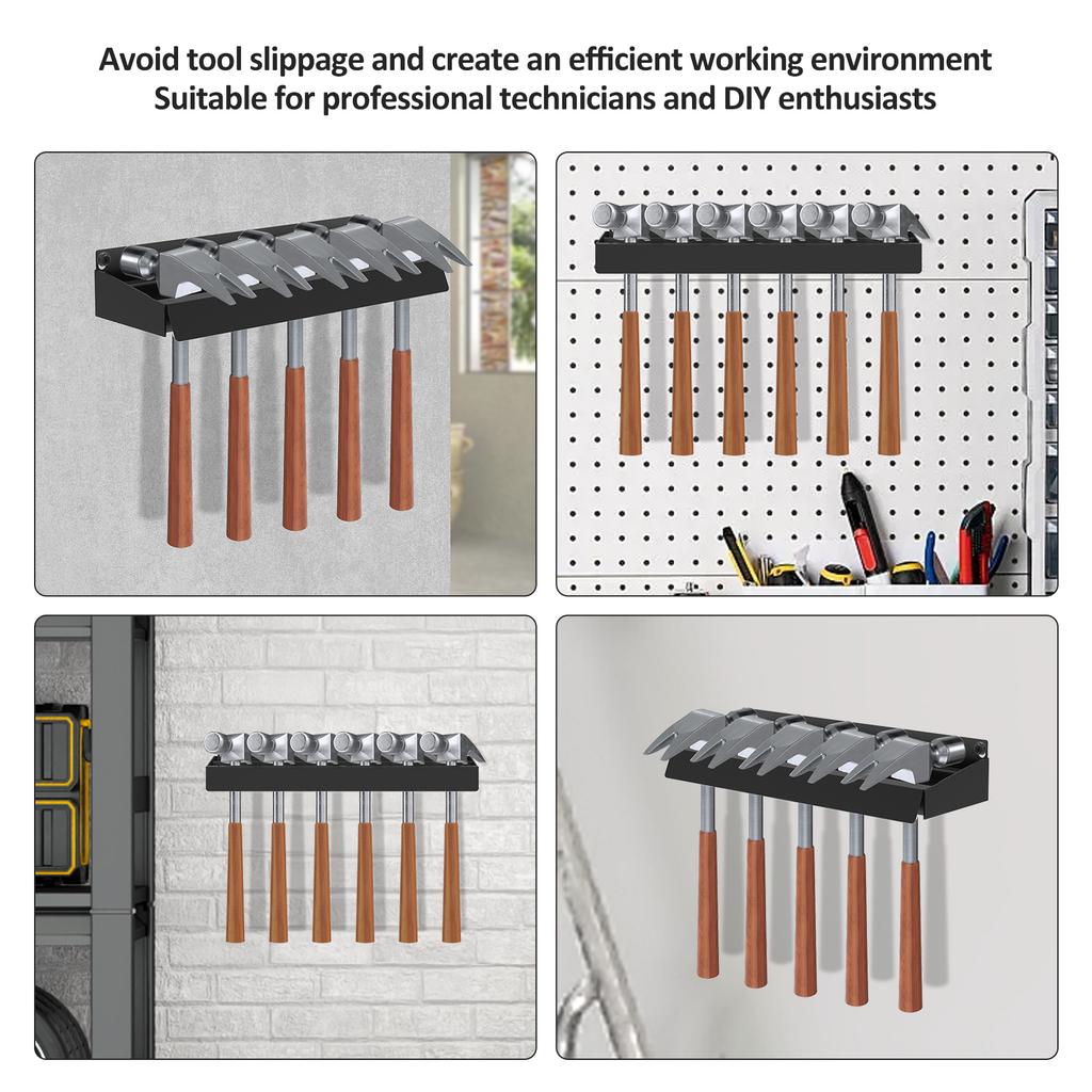 Heavy Duty Steel Hammer Rack Organizer Wall Mounted Bracket for Garage For Workshop Shed Tool Storage Space Efficient Storage