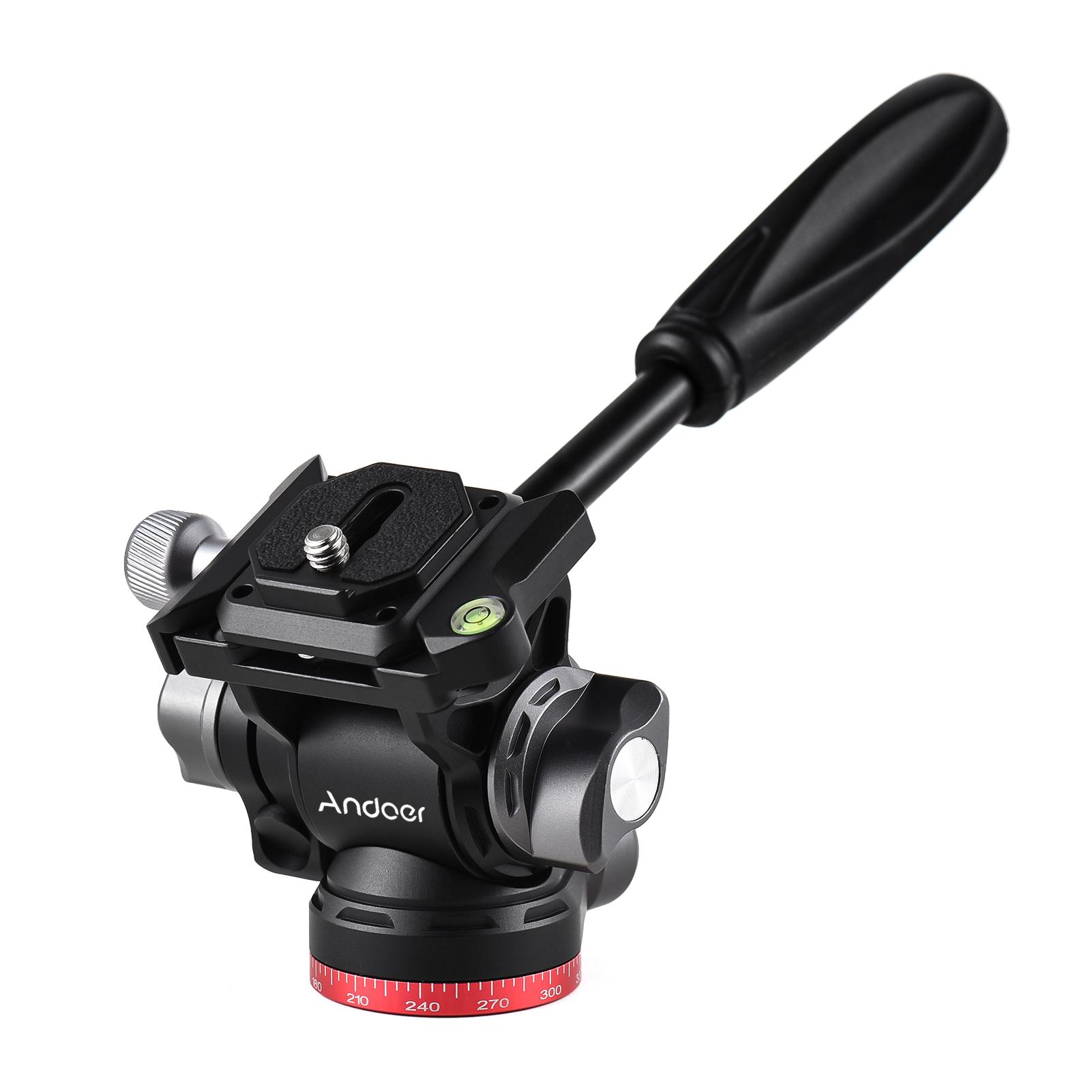 Andoer Compact Video Fluid Head Pan Billenő Állványfej Panoráma gömbfejű állványra szerelhető alumíniumötvözet Type 1