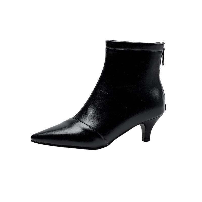 Simple mid-heel ankle socks boots skinny boots Martin boots European and American knight boots