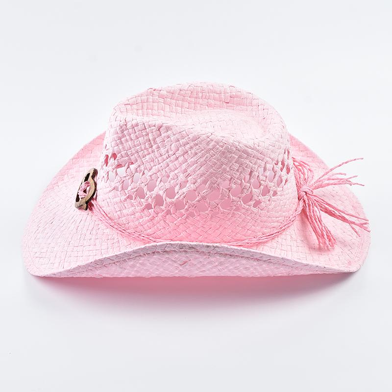 Cappello di Paglia Estivo in Stile Western per Donna, Cappello da Sole da Spiaggia Esterno Intrecciato, Adatto per Eventi a Tema Western, Festival Musicali