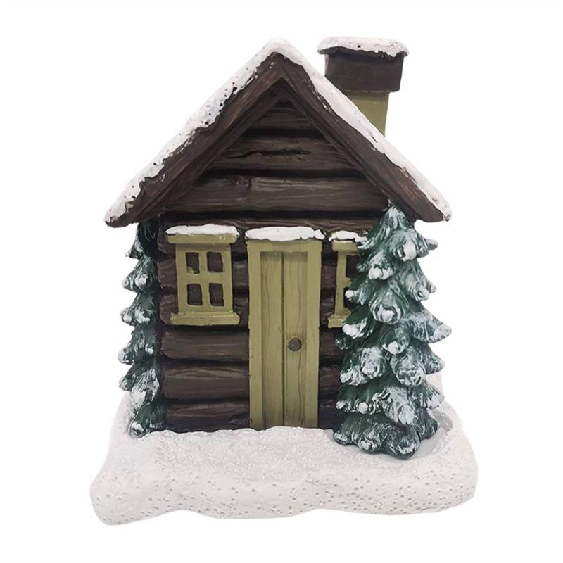 

AEE4-House Incense Cone Holder Resin Village Incense Cone Holder Indoor Incense Burner For Table Decorations Home Decoration