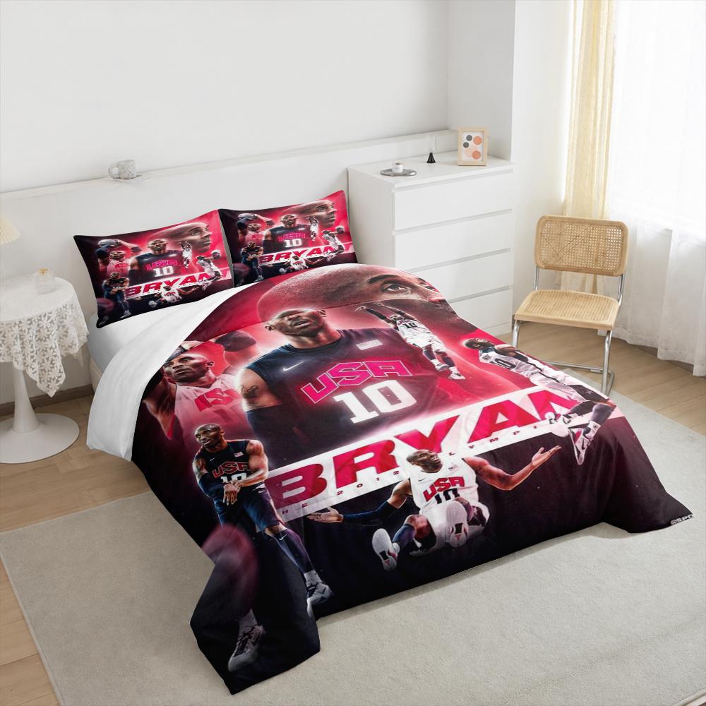 USA Basketball Star Bryant Themed Bedding set - Bedding set (1 duvet cover, 2 pillowcases, duvet not included).