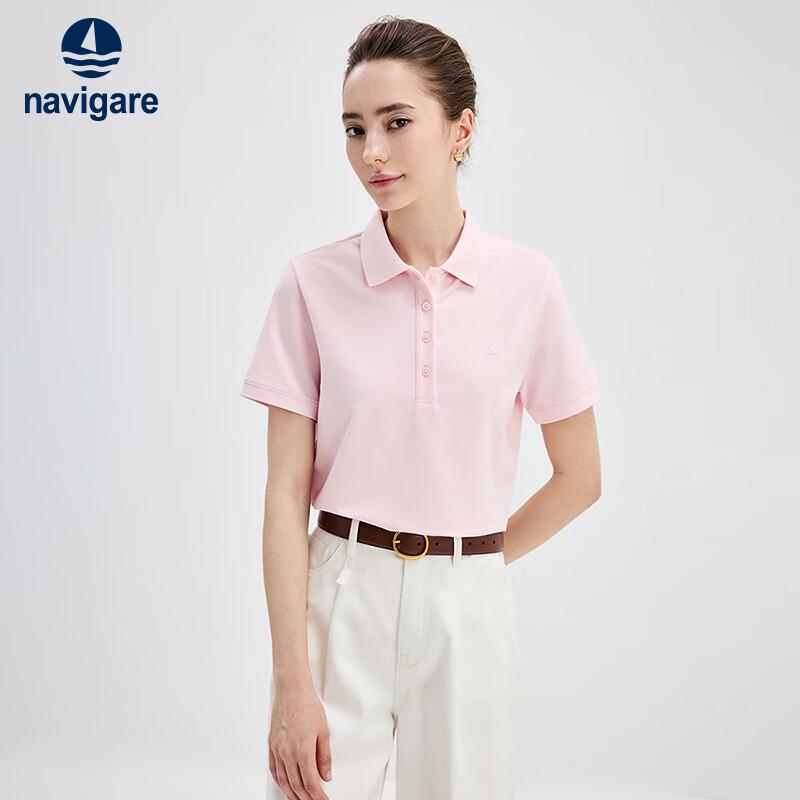 Navigare Women s Solid Short Sleeve Polo Shirt L
