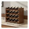 Freestanding Wine Organizer Easy Assembly Bar Furniture Solid Wood