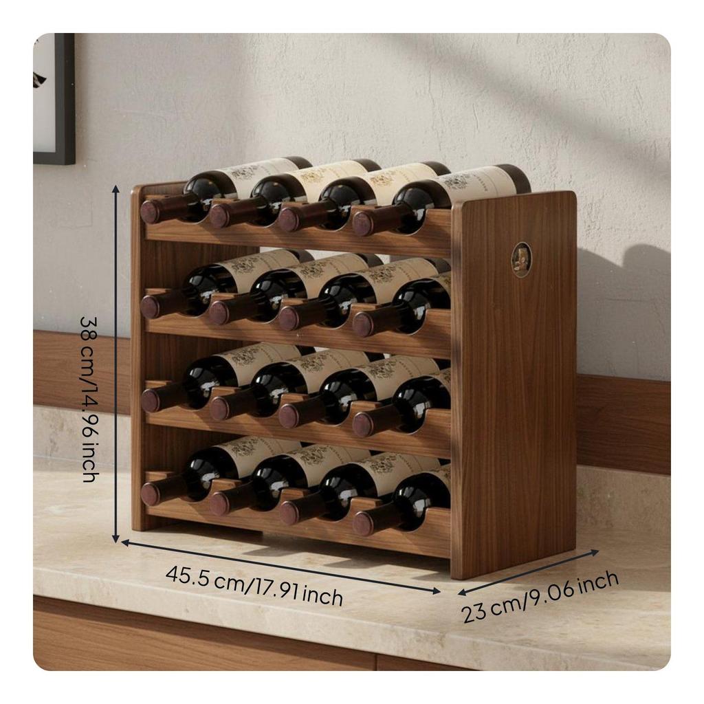 Freestanding Wine Organizer Easy Assembly Bar Furniture Solid Wood