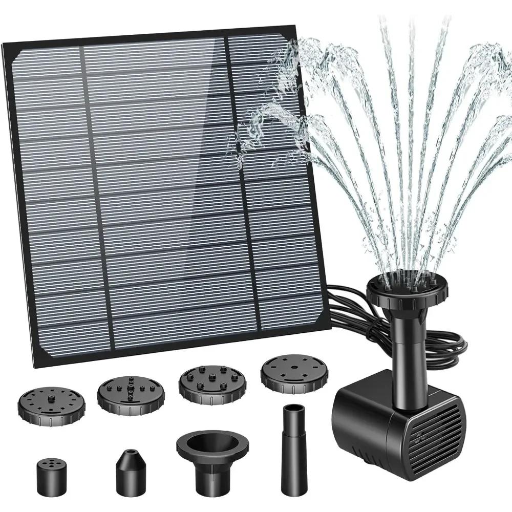

Солнечный фонтан 2,8 Вт с раздельной конструкцией, 8 насадками и 3-метровой водопроводной трубой, легко устанавливается в саду, фонтан с насосом для птичьей поилки