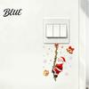 Holiday Party Wall Decor Christmas Santa Claus Light Switch Sticker with Climbing Vine Design Funny PVC Decal for Seasonal Art Home Decoration,
