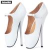 Seksowne baletki 18 CM wysokie cienkie obcasy szpiczasty nosek pasek z klamrą fetysz dla tancerek kobiet