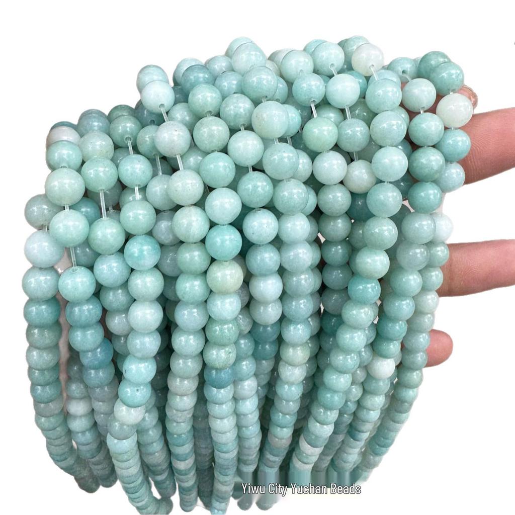 Optimized Amazonite Blue-Green Jade Round Beads for DIY Accessories