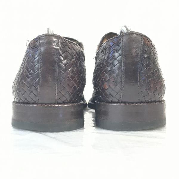 Van Bommel Braided Leather Slip-on Vamp Shoes 7.5 26cm Brown(USED)