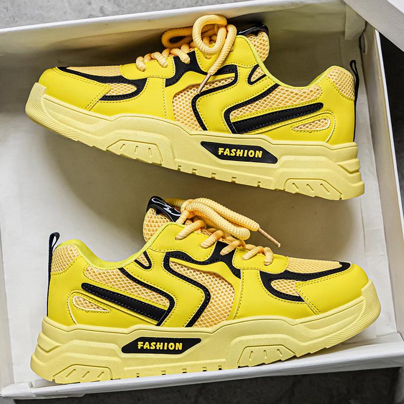 Mesh shoes men's 2025 new summer breathable mesh versatile retro trend thick-soled wear-resistant men's sports and leisure shoes