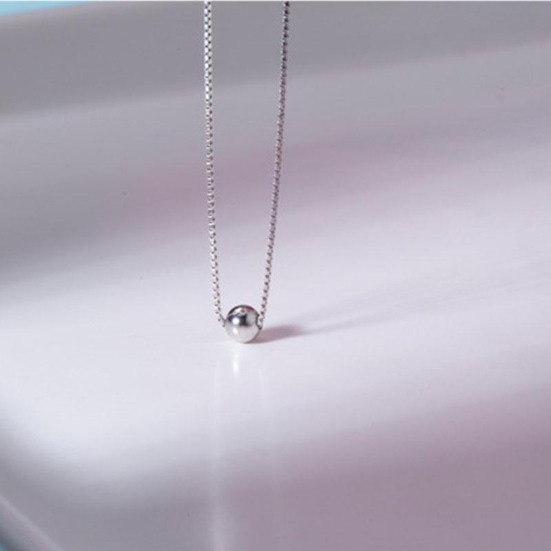 Korean Minimalist Geometric Small Ball Necklace Trendy Simple Temperament Collarbone Chain Ins Thin Neck Chain