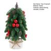 Mini Artificial Christmas Tree Ornament Tabletop Noble Fir with Red Berries Festive Holiday Decoration for Home Office Party