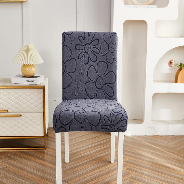 Thick Jacquard Chair Cover Spandex Stretch Slipcovers Chair Seat Covers For Kitchen Dining Room Wedding Banquet Home 1pc