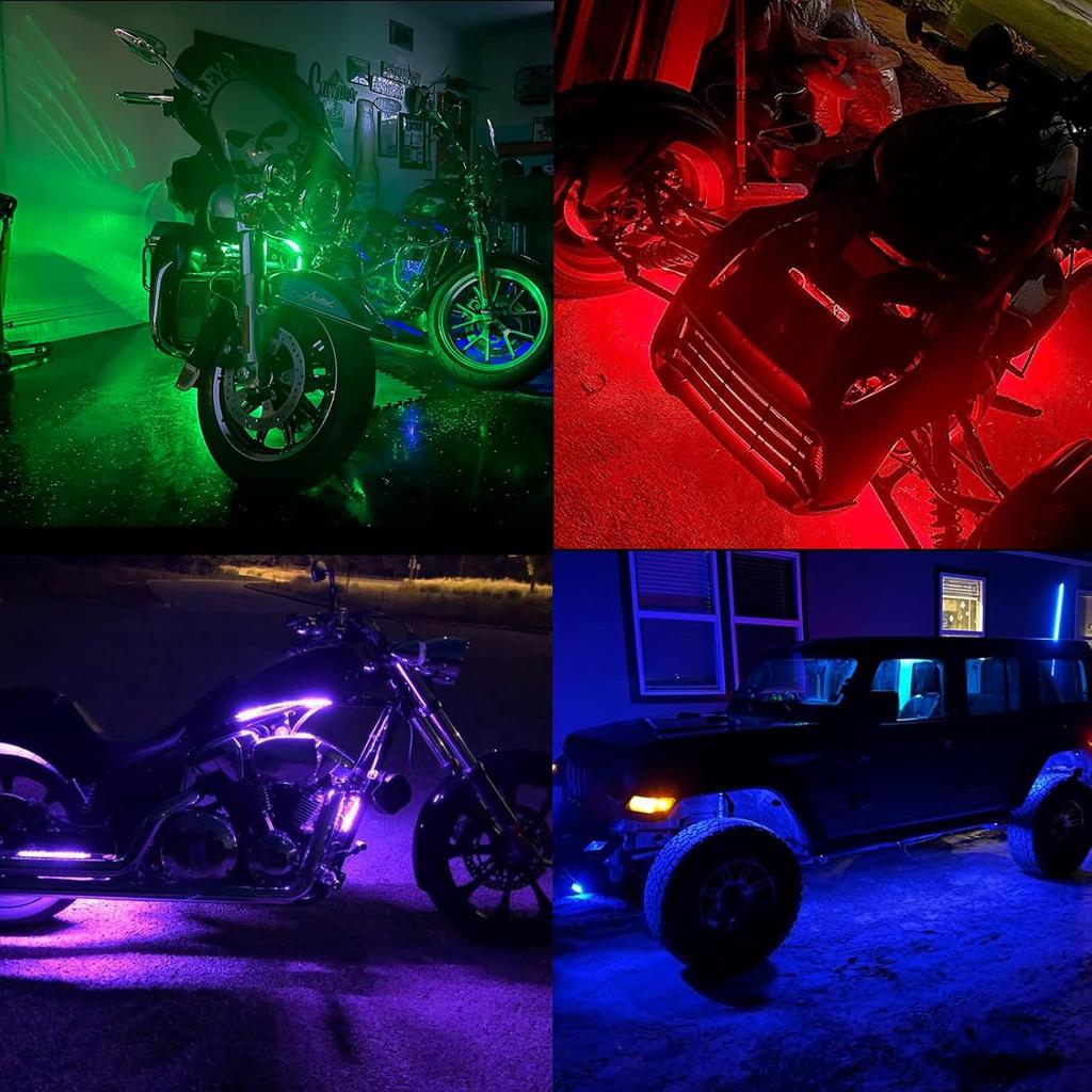 4 PCS 60 Inch/150Cm 4 Pin RGB LED Multi-Color Accent Light Extension Cable Wire Cord Set For LED Motorcycle ATV Car Light Multi-Color Neon Strip