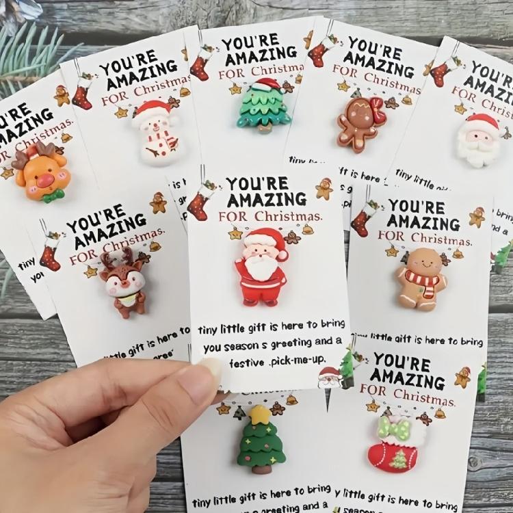 Liten Kramficka Jul Liten Helgstämning Prydnad Tomte Kram Med Värmande Kort För Festgåvor