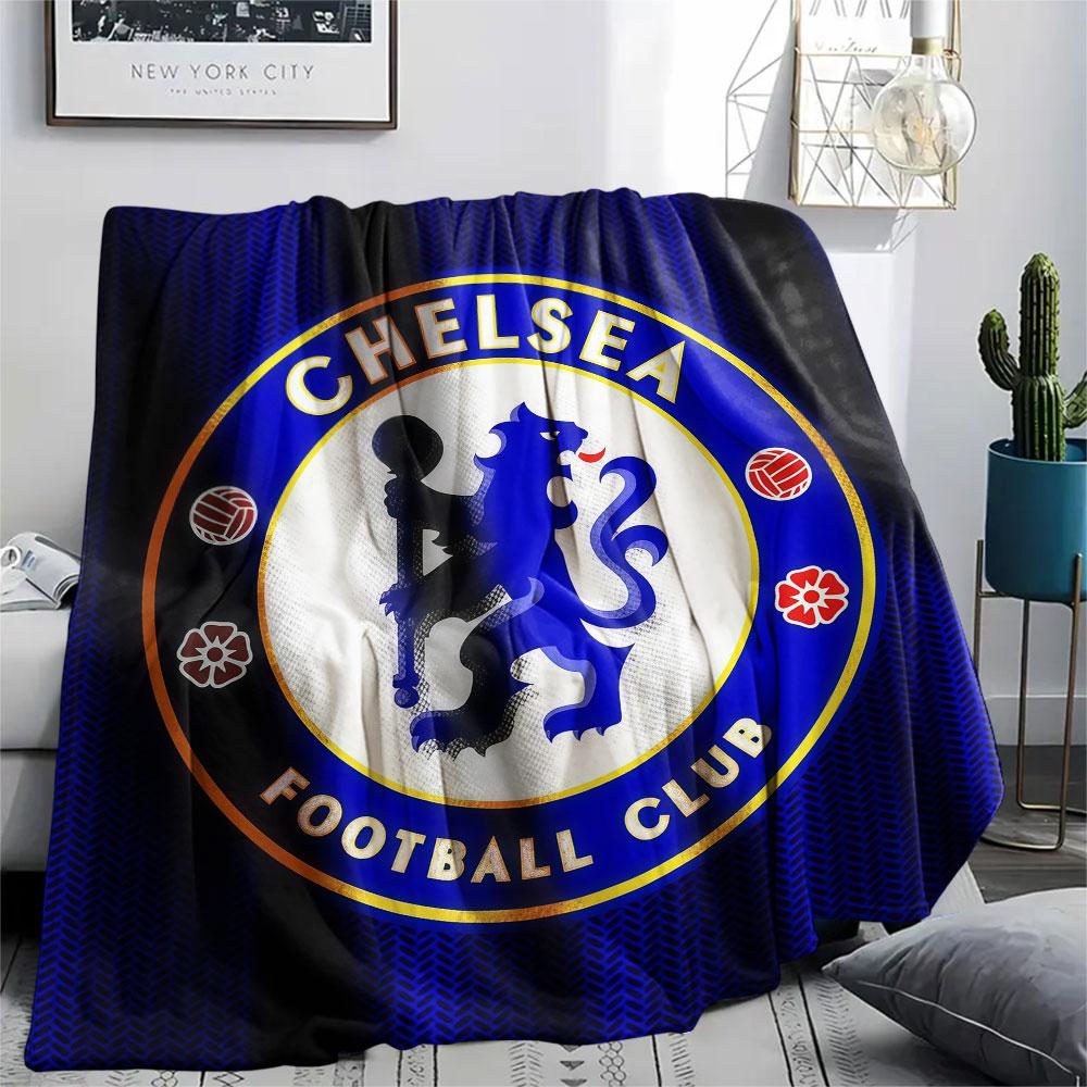 Chelsea bedekte Flanelldecke, weicher Überwurf für Schlafzimmer Sofa, waschbar, Fußballfanartikel, tolles Geschenk.