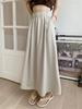 Women's Slimming High Waist A-line Pleated Midi Flare Skirt - Summer Korean Style