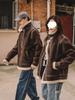 Herren Wildleder Revers Plüsch Pelzgefüttert Motorradjacke - Trendiger Winter Ledermantel