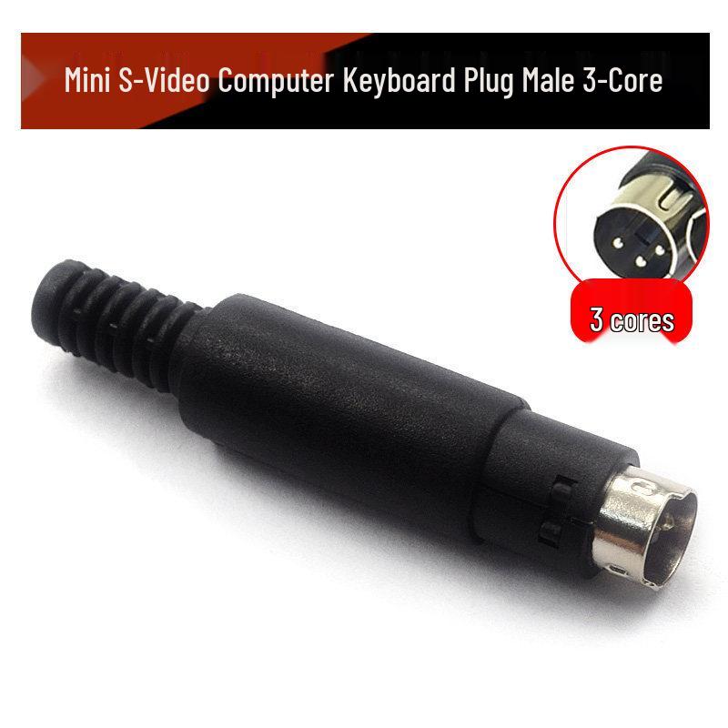 PS2 Male Mini DIN 3-8 Pin Soldering Wire Keyboard Plug