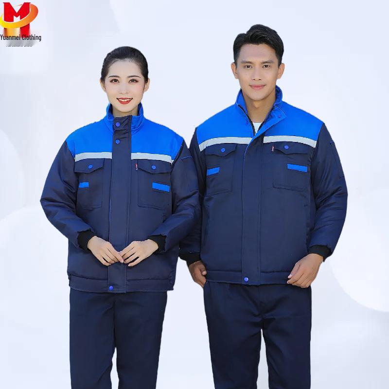 Winter-Proof Reflective Cotton-Padded Jacket with Wear and Dirt Resistance