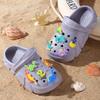 Boys' Casual Breathable Clogs with Luminous Cartoon Dinosaur Decoration, Lightweight Clogs for Shower, Beach and Pool 3057