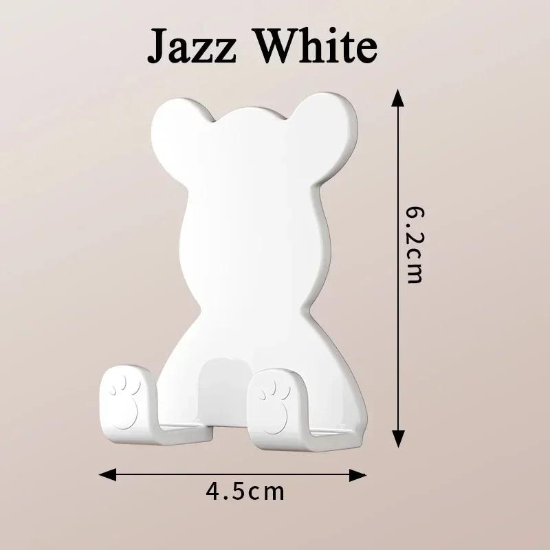 Self-Adhesive Wall Decoration Hook Creative Bear Phone Holder Key Hanger Hook Home/Office Data Cable Clip Wire Desk Organizer
