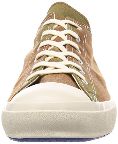 Moonstar Lifestyle FINE VULCANIZED/LOWBASKET K Sneakers (Low Basket K) Made in Japan with Vulcanized Kurume Kasuri Fabric, Camo, Size 23.0 cm, E