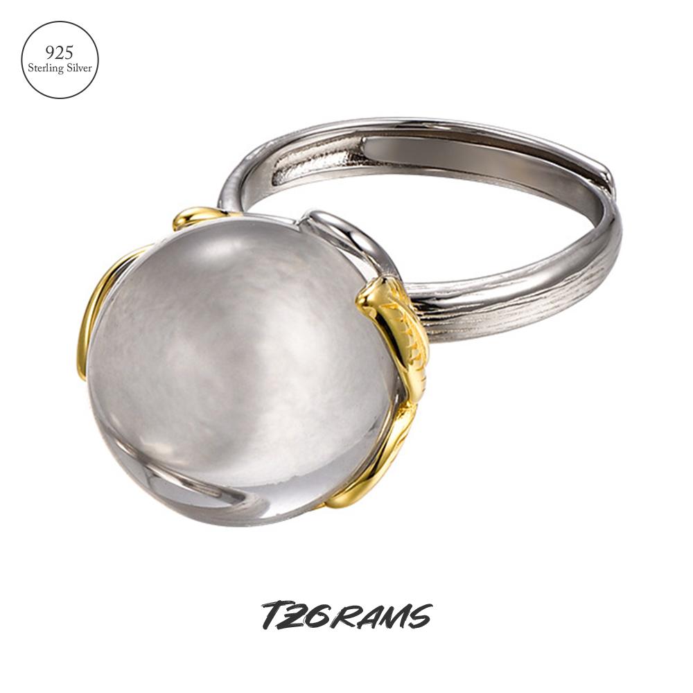 

Кольцо из стерлингового серебра 925 пробы, большое круглое кольцо с кристаллами, позолоченные листья, винтажное модное женское открытое кольцо, новинка ювелирных изделий