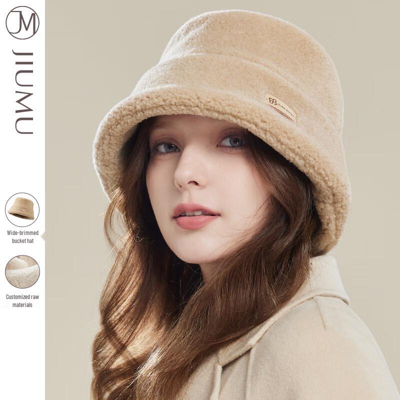 JIUMU Women s Faux Lamb Wool Bucket Hat