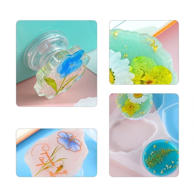 Glue Dropping Mold for Airbag Phone Bracket Diy Seamless Adhesive Resin Phone Bracket Base Silicone Mold with Support