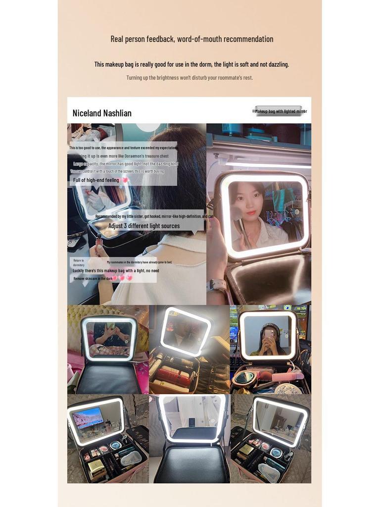 Portable LED Cosmetic Bag: Multifunctional, Large Capacity, Professional Makeup Organizer 2024.