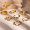 Fashion Gold Color Open Rings For Women Zirconia Moon Star Cross Adjustable Finger Ring Flower Romantic Aesthetics Jewelry Gift