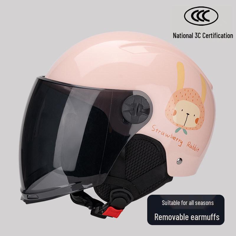 3C Certified Women's Electric Scooter & Motorcycle Helmet - All-Season, Cute, Half-Helmet