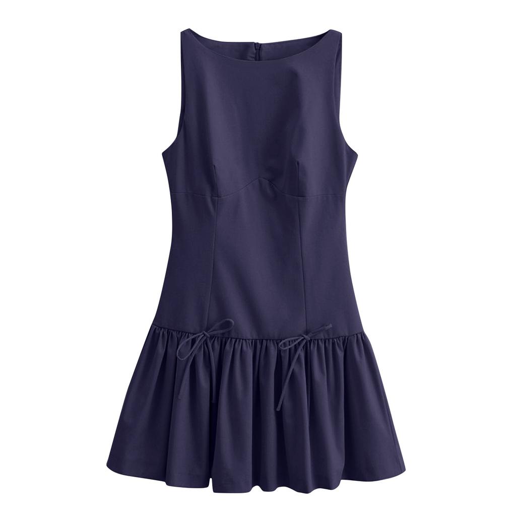 Dámské letní šaty s volným výstřihem do U Šaty bez rukávů s kapsami