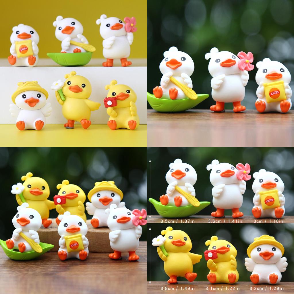 Cute Cartoon Yellow Duck Figurine For Car Decor And Photography Pvc Collectible Toy
