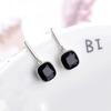 PONYKISS  Sterling Silver Prevent Allergy Drop Earrings for Women Trendy Small Square Fine  Accessories Gift
