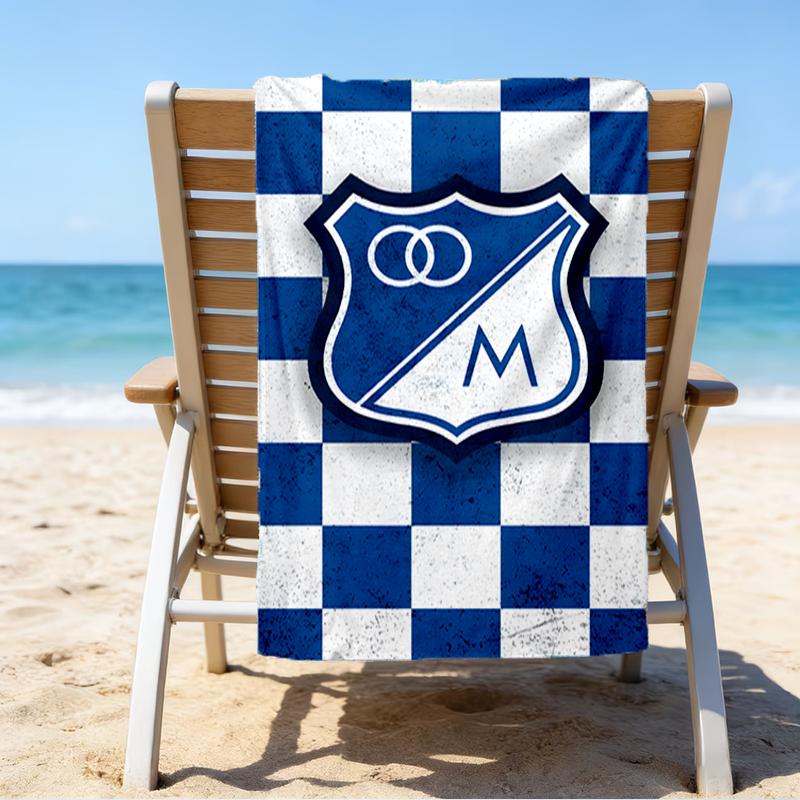 Blue White Crest Pattern Beach Towel - Soft, Absorbent Microfiber, Lightweight, Ideal for The Beach, Parties, Travel, Camping fan gifts