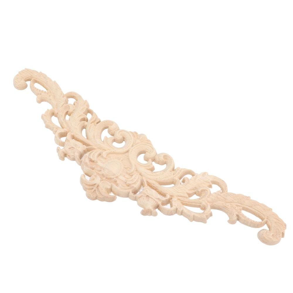 5Pcs 8cm Wood Appliques Onlays Hand Carved Corner Onlay Applique For Cabinet Door