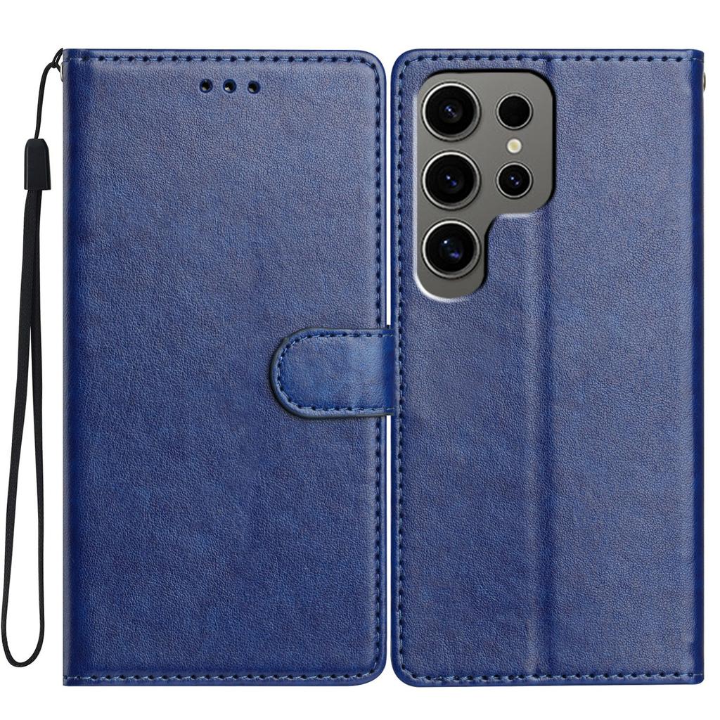 For Samsung Galaxy S24 Ultra Leather Phone Case Wallet Stand Cover with Handy Strap