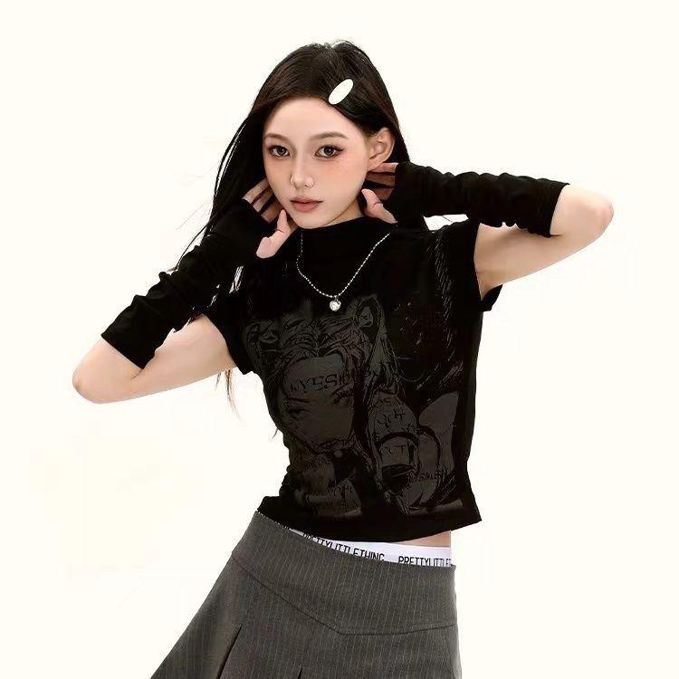 

Сексуальные женские футболки Повседневные топы Y2K для девушек Мода для тренировок Уличная одежда Модные женские топы для вечеринок Футболки XL