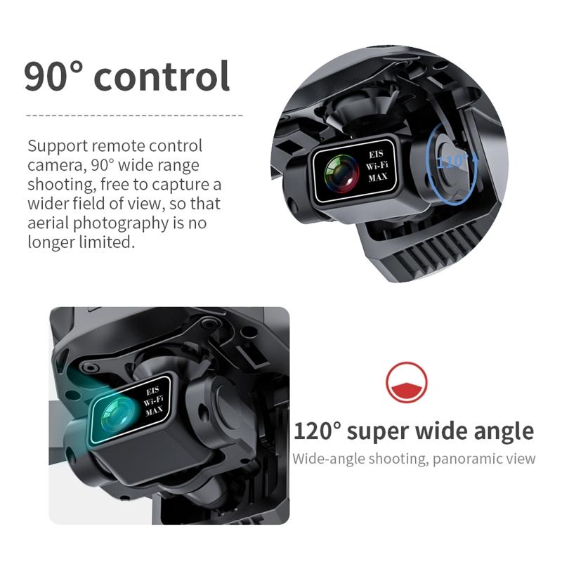 Wifi Drone 4K Professional 5G Drones EIS Camera Anti-Shake 3-Axis Gimbal Brushless Motor  Foldable Quadcopter