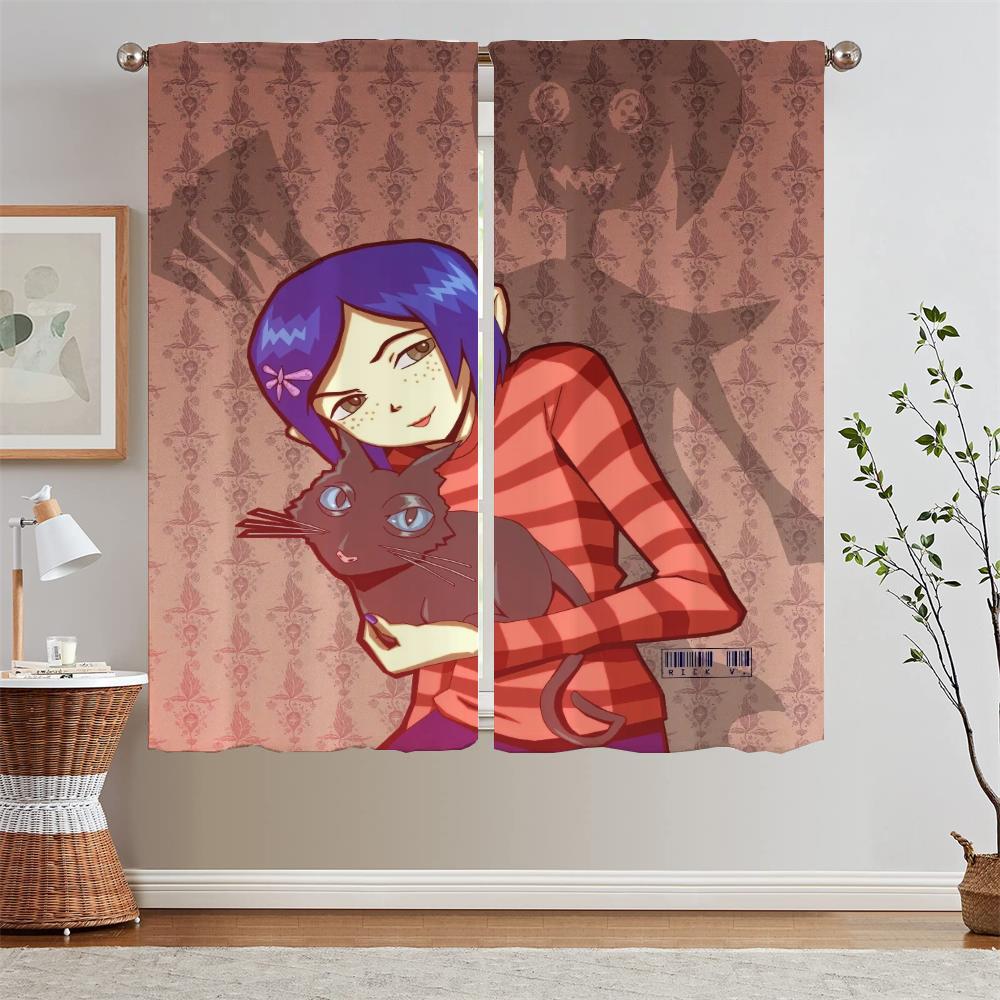 Coralines2 Cabinets for Living Room Decoration Children's Room Curtains Blackout Bathroom Curtain Tiebacks Window Sheer Curtains