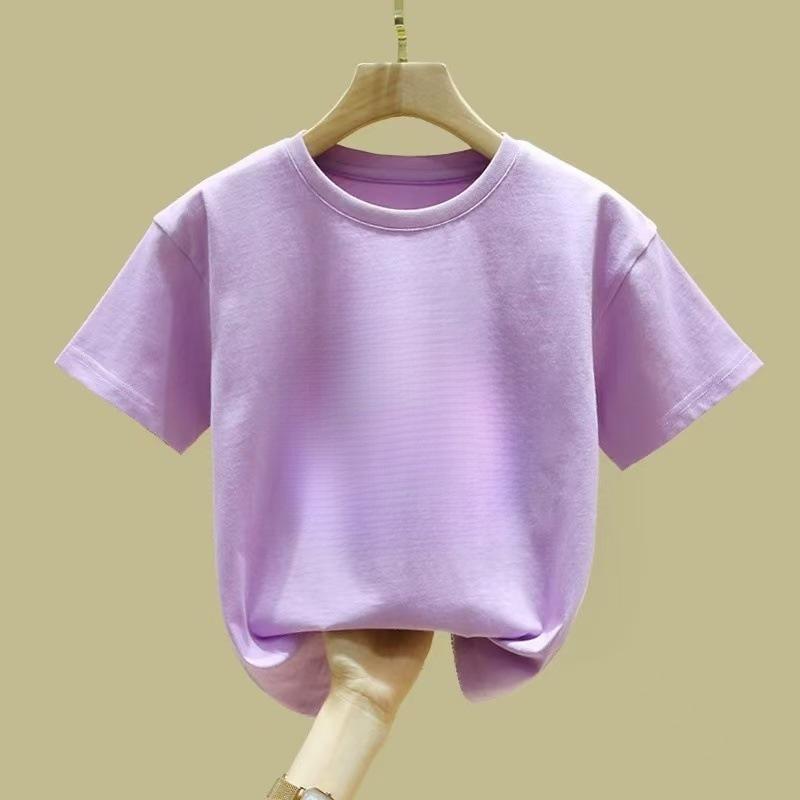 Summer Kindergarten Pure Cotton Short Sleeve T Shirt Kids Sports Day Class Uniform Printed Top