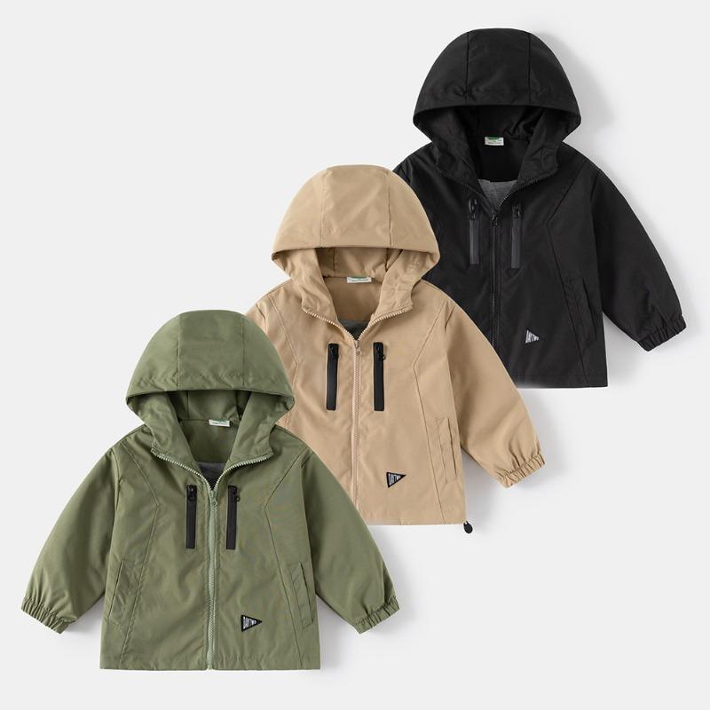 Fashion Spring Boys Jackets Casual Hooded Zipper Kids Windbreaker Coat Autumn Boys Outerwear Children Clothes