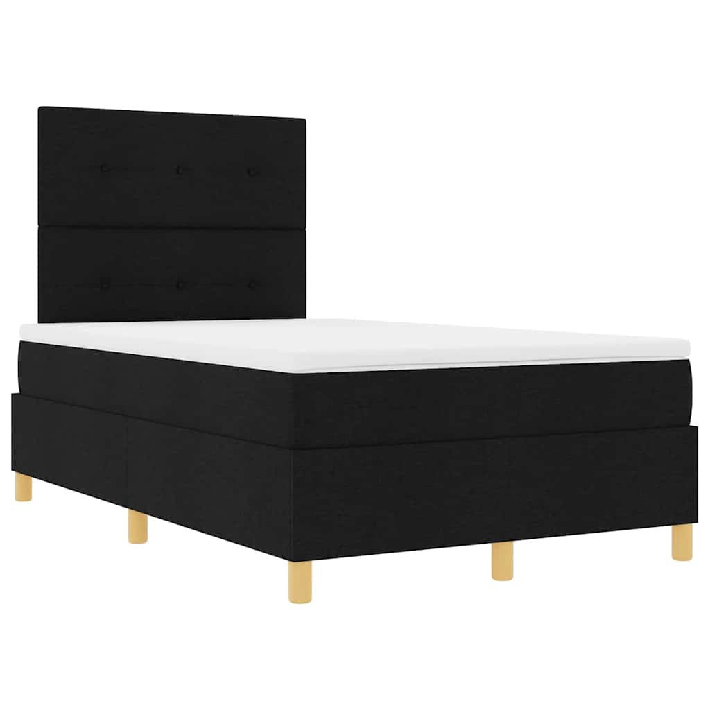 Boxspring Bed with Headboard Black 120 x 200 cm Fabric