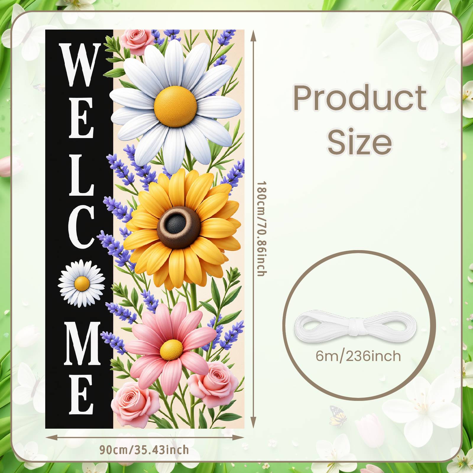

Floral Banner Floral Theme Floral Backdrop Welcome Decor Colorful Design Party Background For Spring Party Event Welcome
